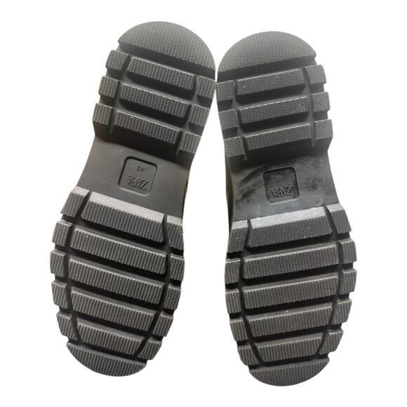 ZARA Men's 45 11.5-12 Black Lace Up Textured Ankle Boots 2283 Monochrome - Picture 3 of 11